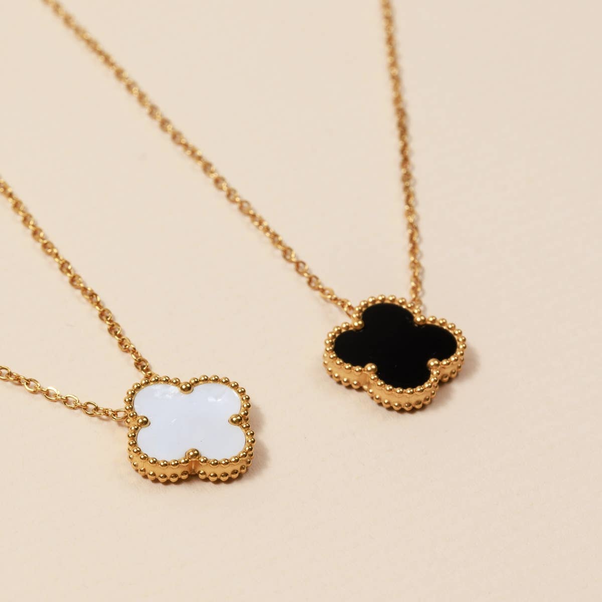 Clover Charms 18K Gold Dip Stainless Steel Necklace