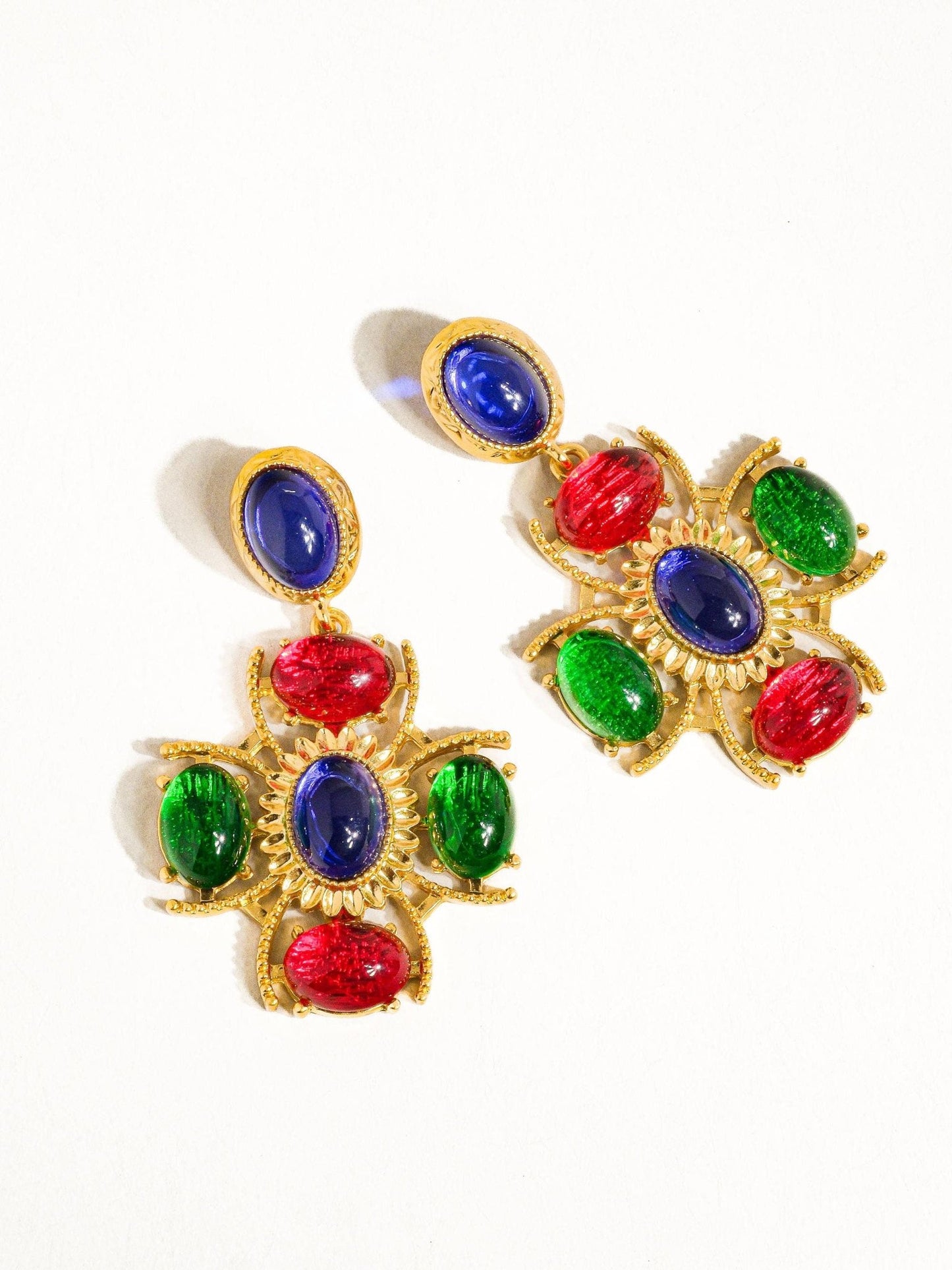 Phoenix 18K Gold Vintage Large Cross Earring