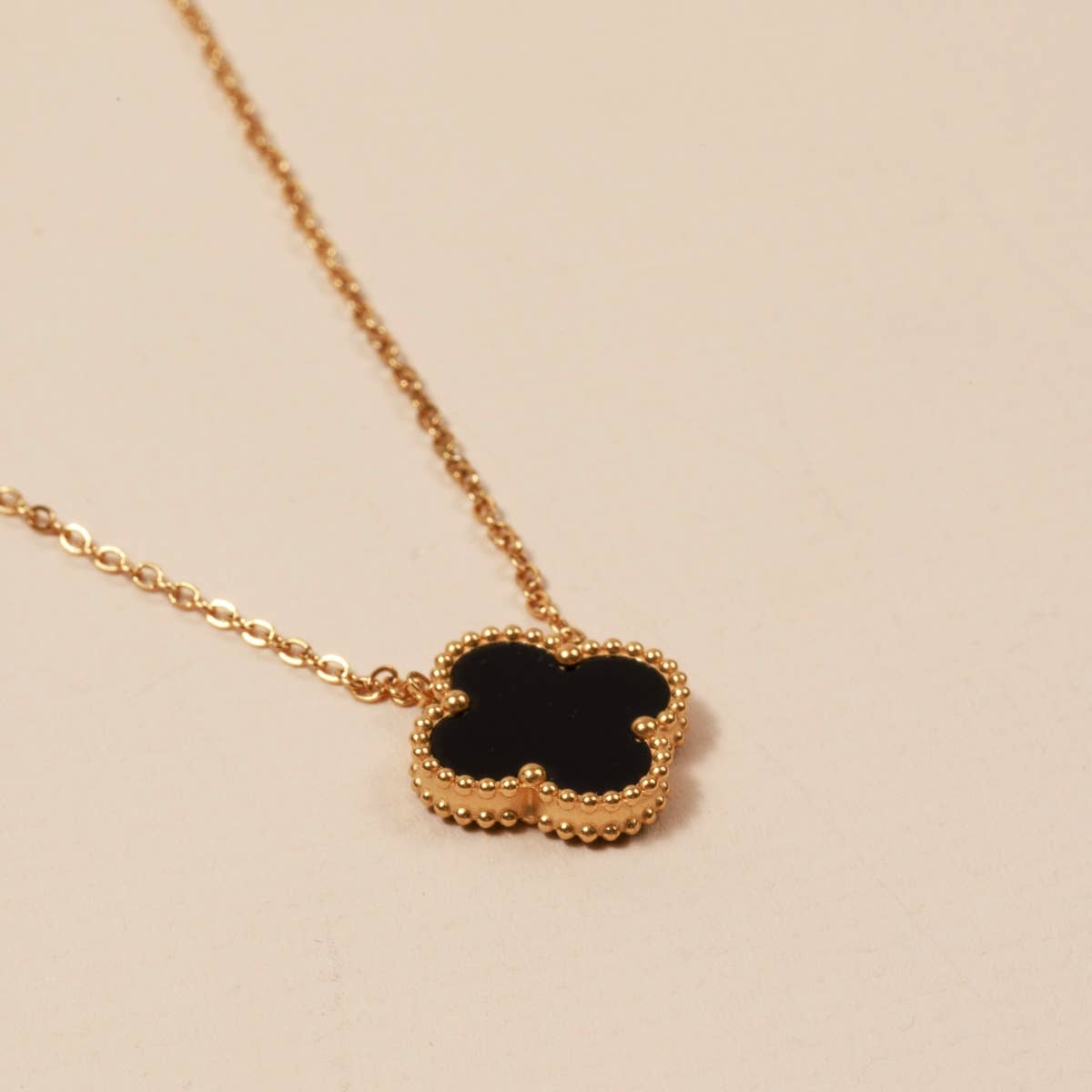 Clover Charms 18K Gold Dip Stainless Steel Necklace