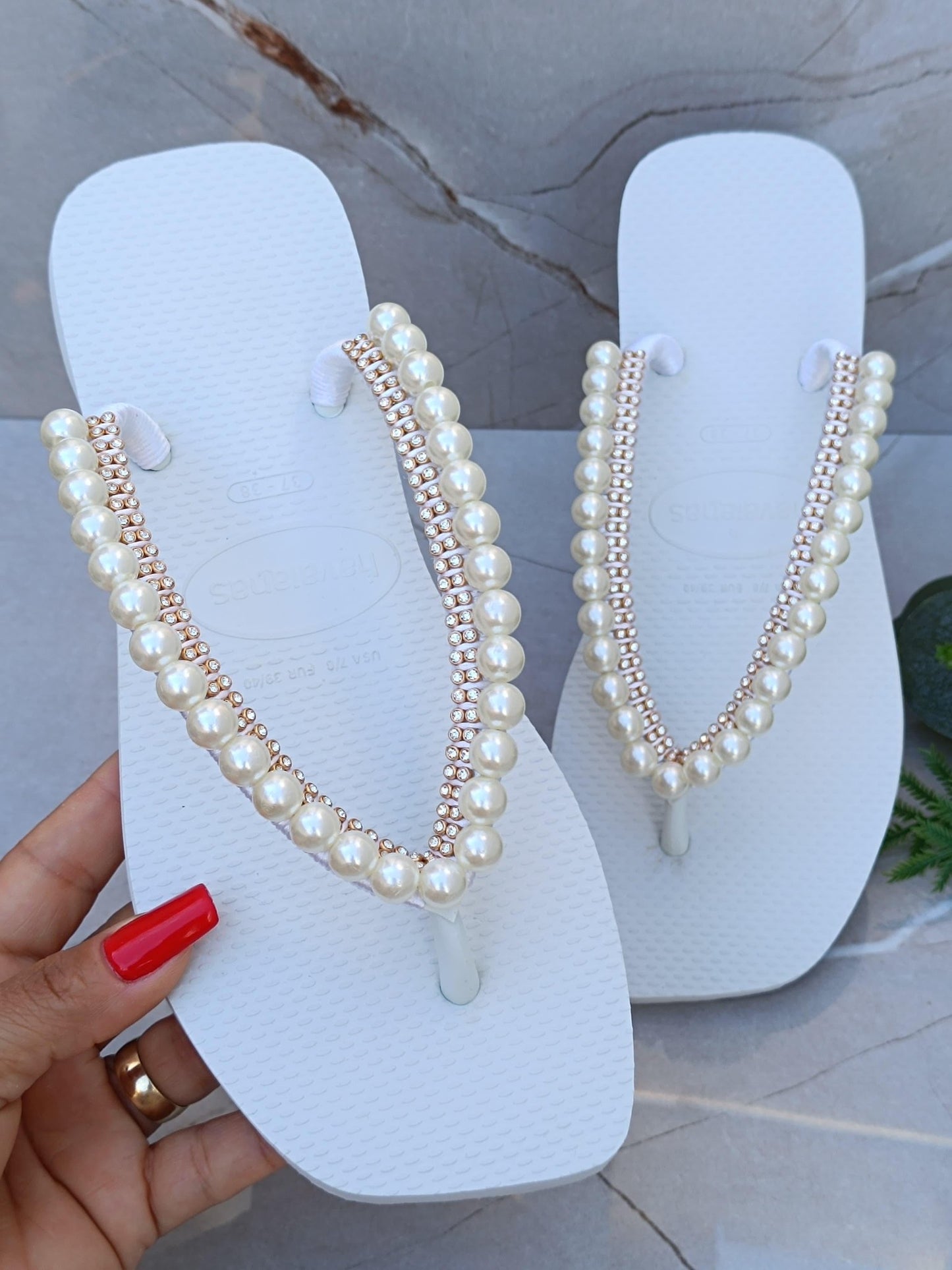 Pearl flip flops