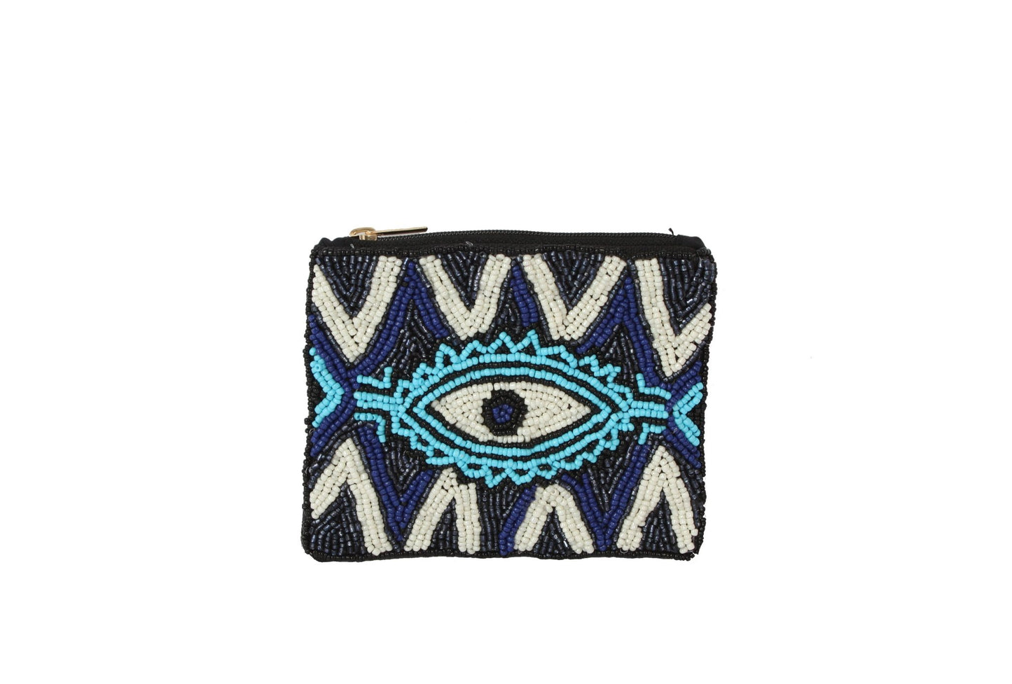 Ladies Fully Beaded EVIL EYE Theme Coin Purse