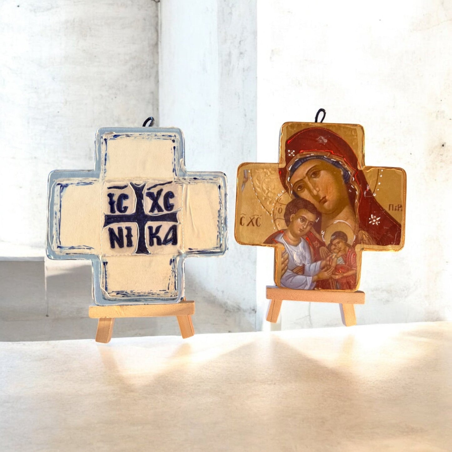 Hand painted wood crosses