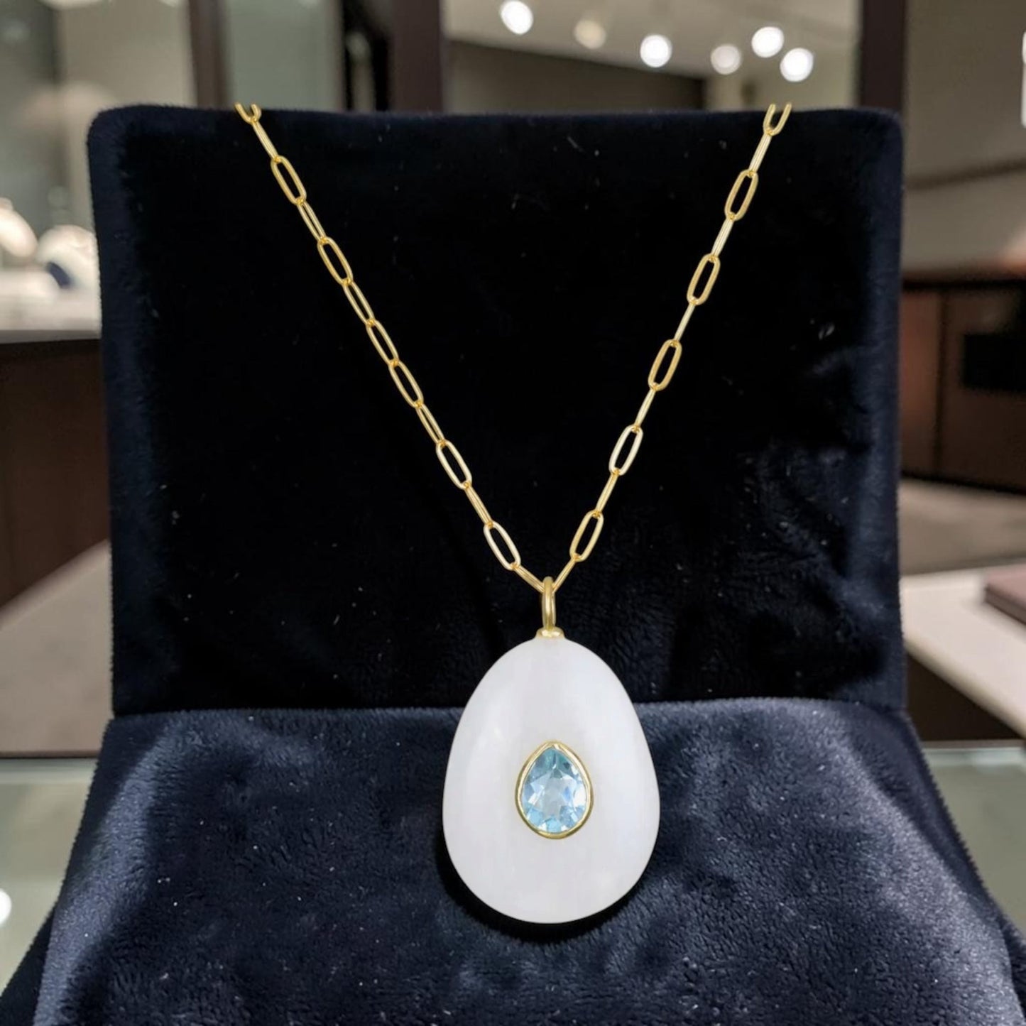 Paros Pear gemstone Necklace