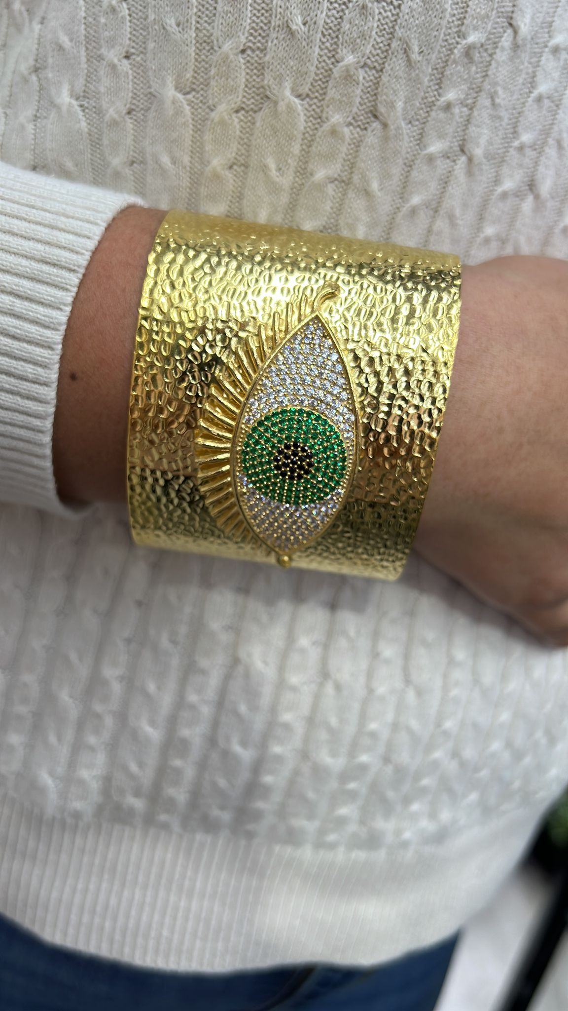 Brass gold plated evil eye bangles