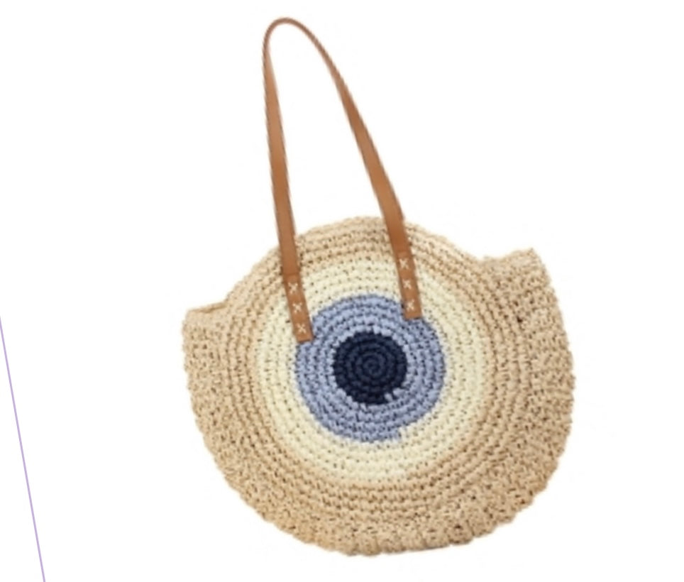 Evil eye straw on sale bag