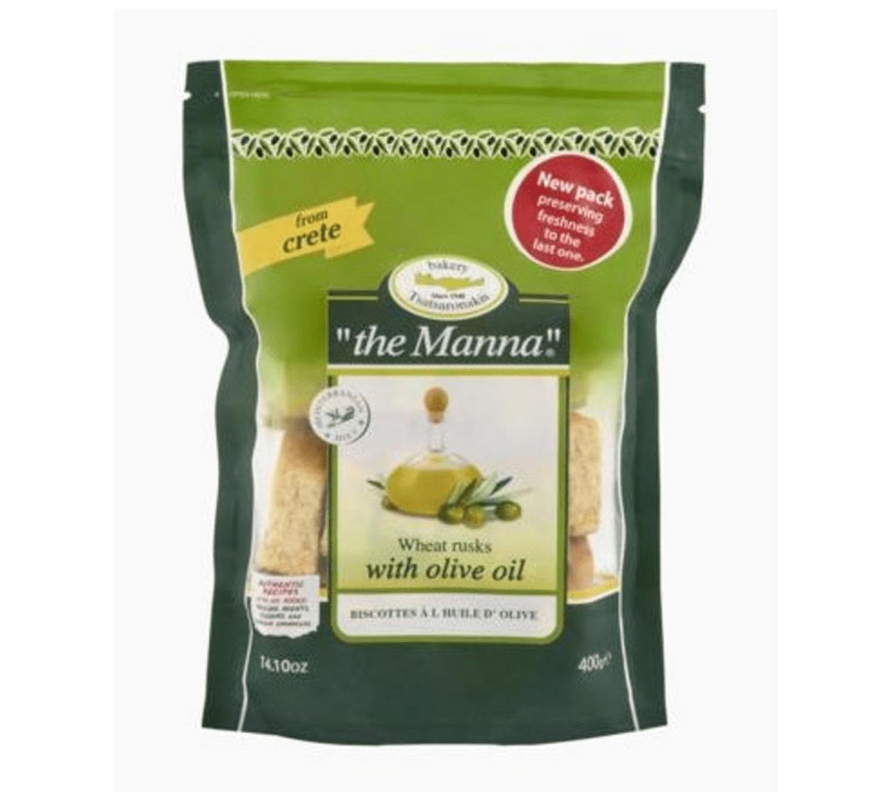 The Manna Wheat Rusks With Olive Oil (Kithiron) 400gr Bag