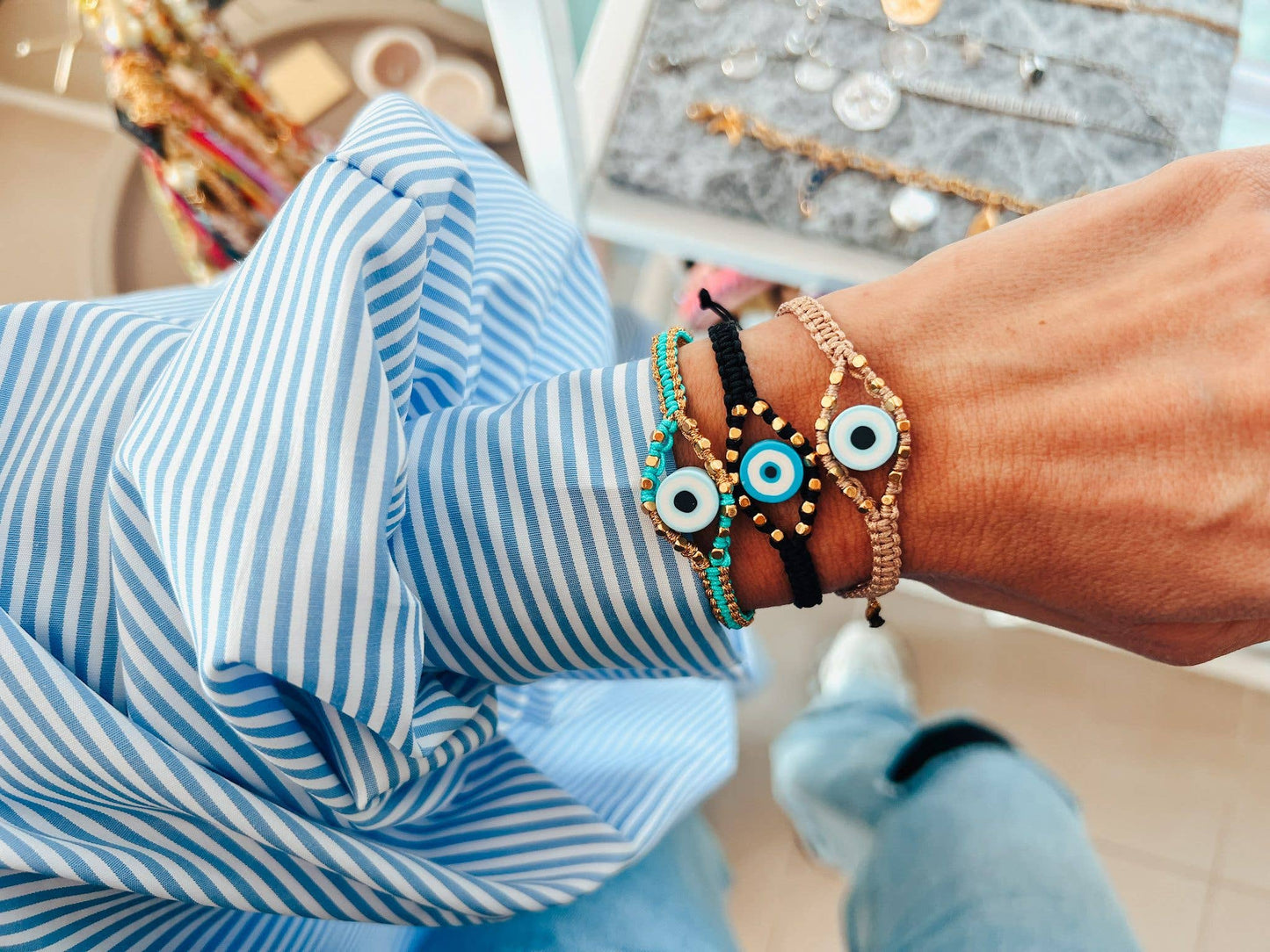 Macrame Evil Eye Bracelets