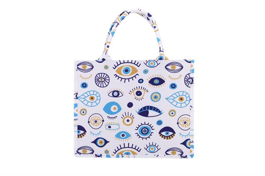 Ladies Evil Eye Theme Tote Handbag