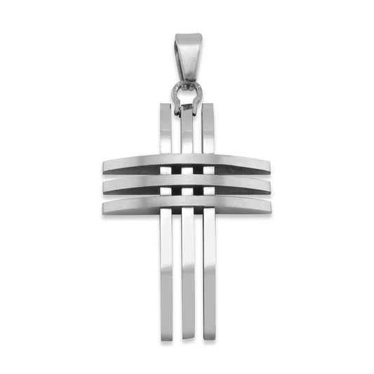 Stainless Steel Triple Cross Pendant
