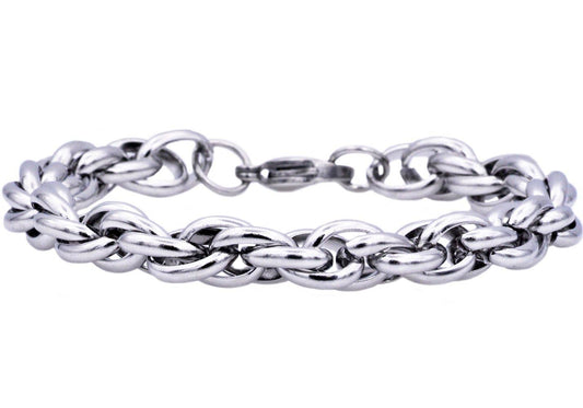 Men's Stainless Steel Rope Link Chain Bracelet
