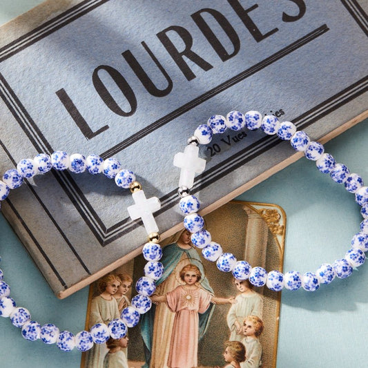 Holy Water Porcelain Cross Bracelet