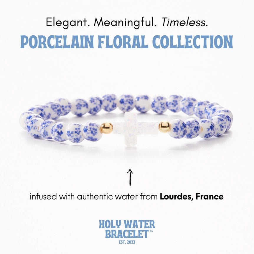 Holy Water Porcelain Cross Bracelet