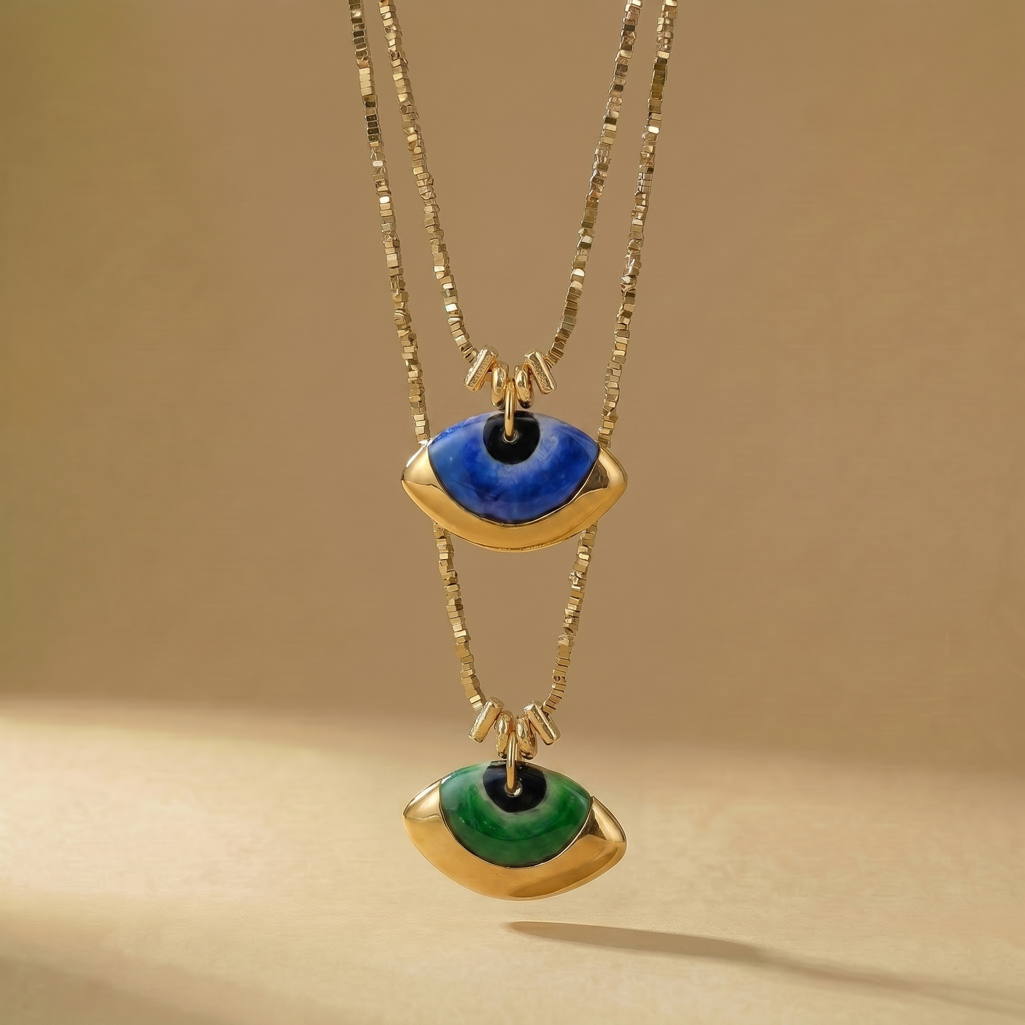 Handmade Ceramic Evil Eye Talisman Pendant Necklace