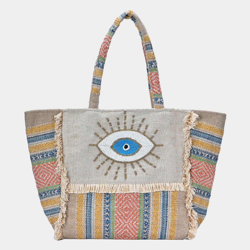 Evil eye fringe bags