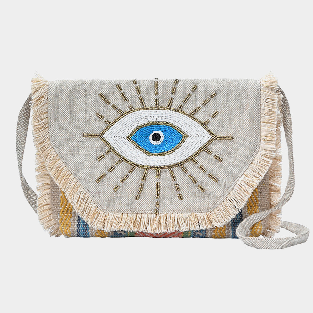 Evil eye fringe bags