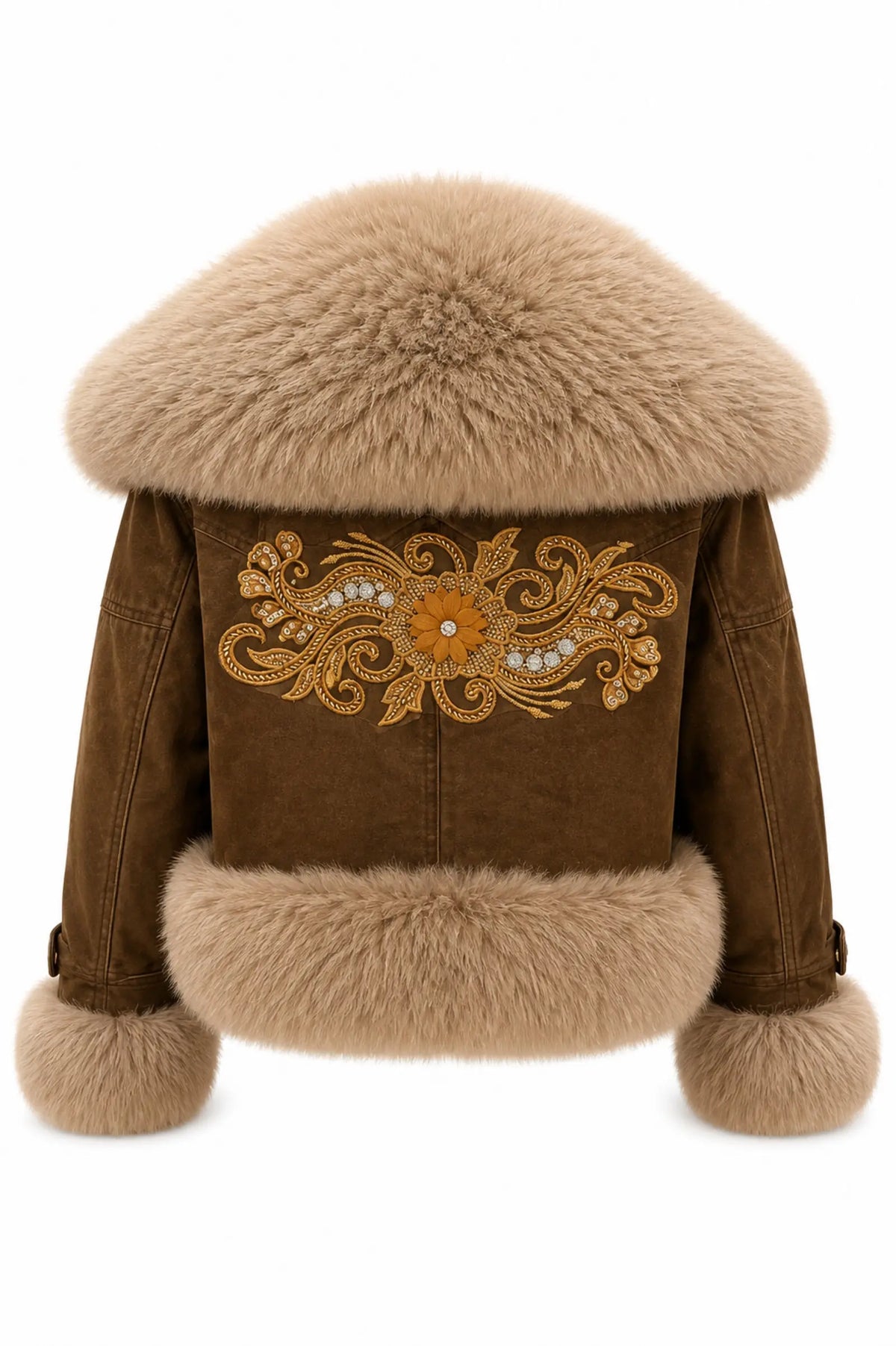 DENIM FUR GLAM JEAN JACKETS