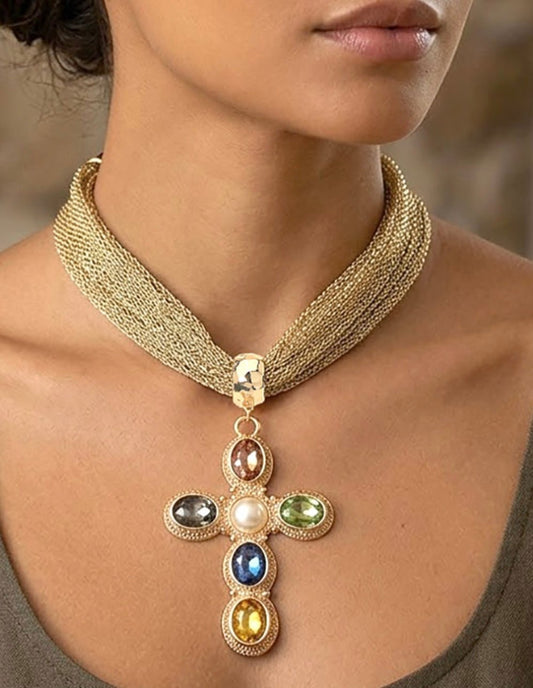 Diana cross necklace