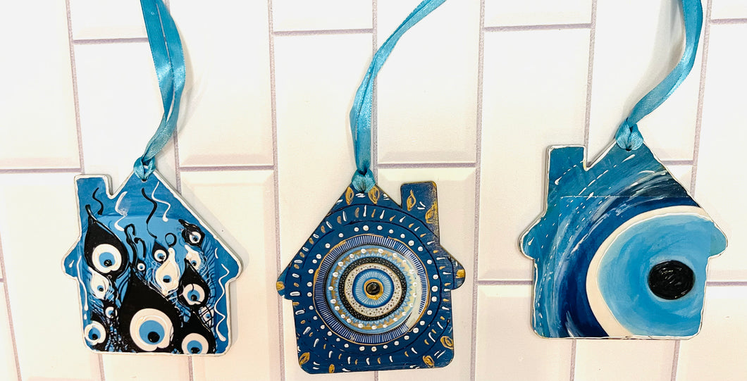 Handmade wood tree ornaments