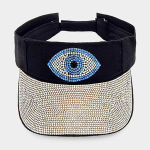 Evil eye bling visor
