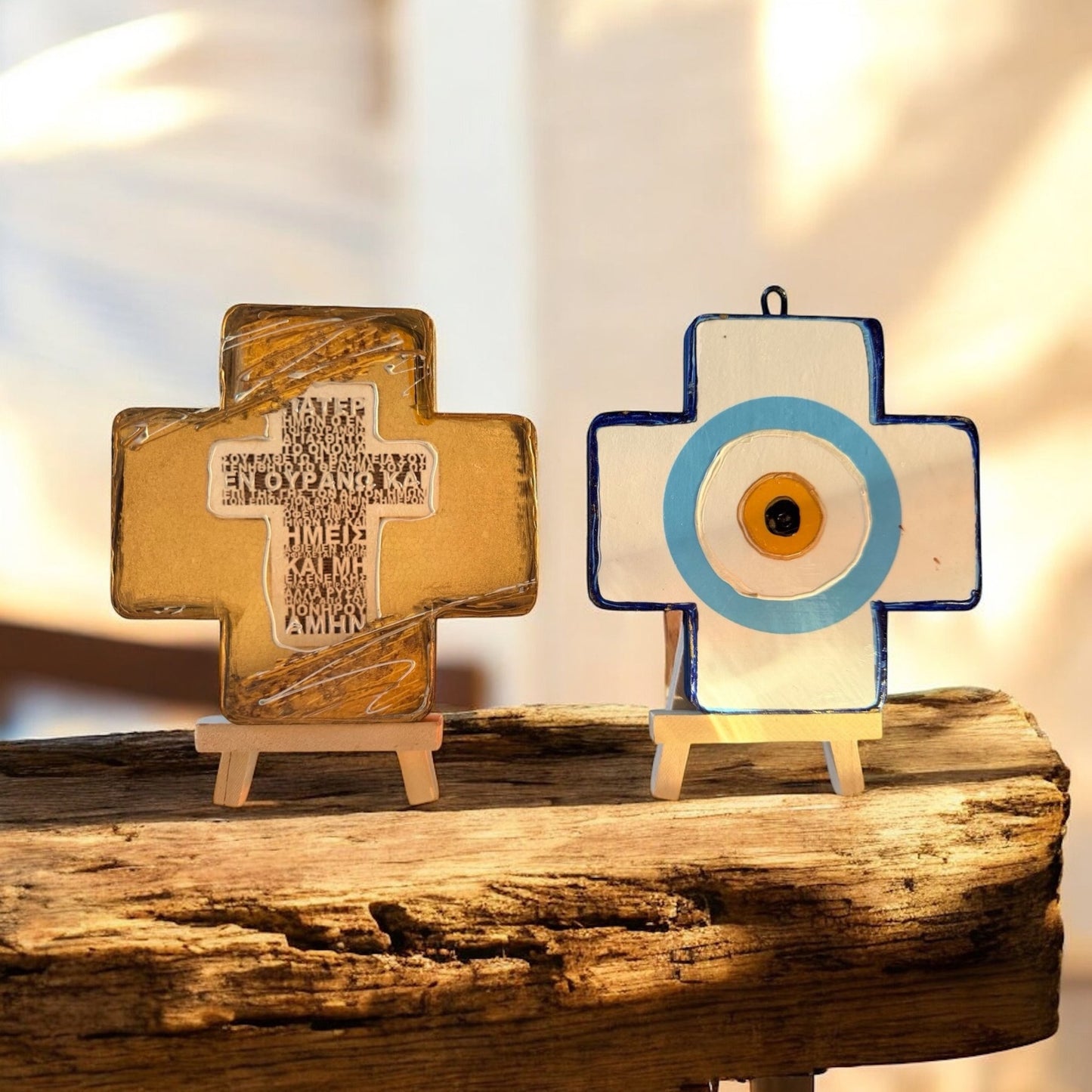 Hand painted wood crosses