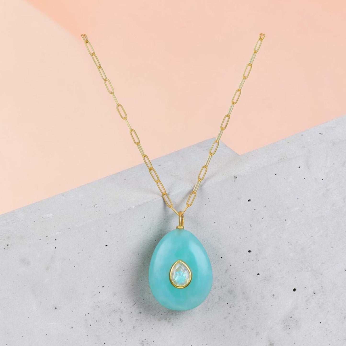 Paros  Pear gemstone Necklace
