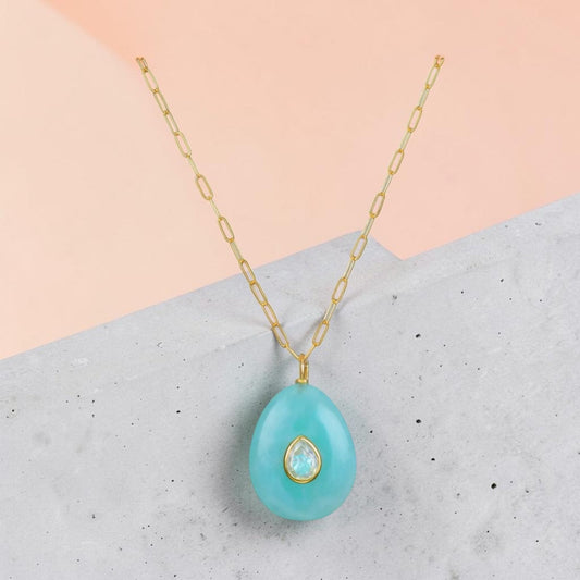 Paros  Pear gemstone Necklace