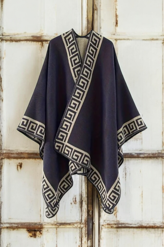 Greek key ponchos