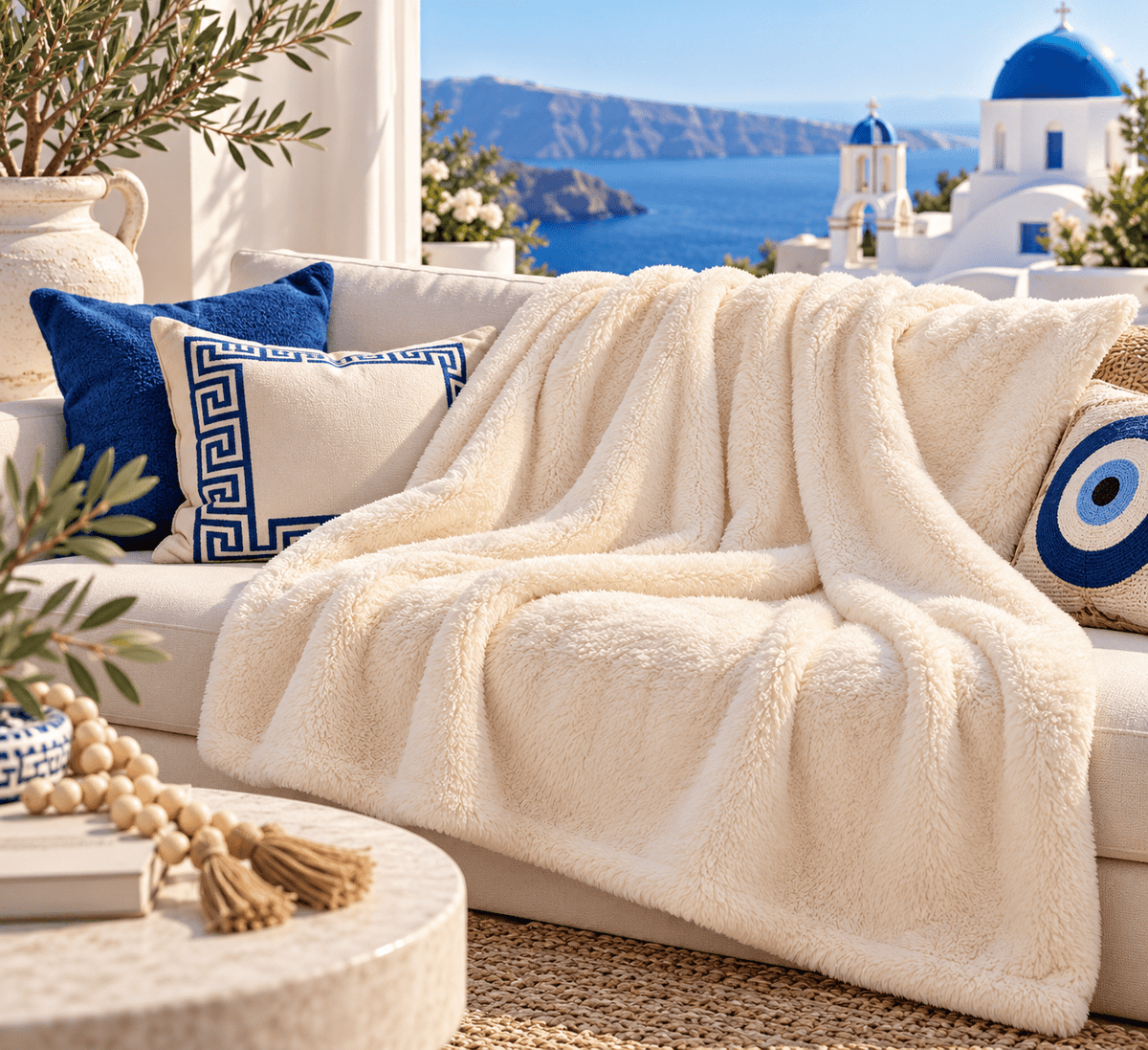 Paros evil eye blanket
