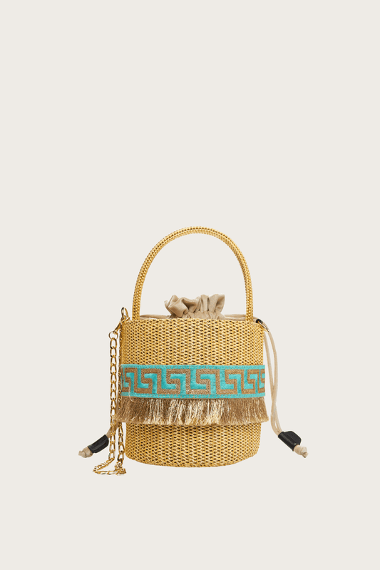 MAIANDROS BLUE BUCKET BAG