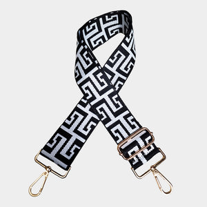 Greek patterned handbag straps