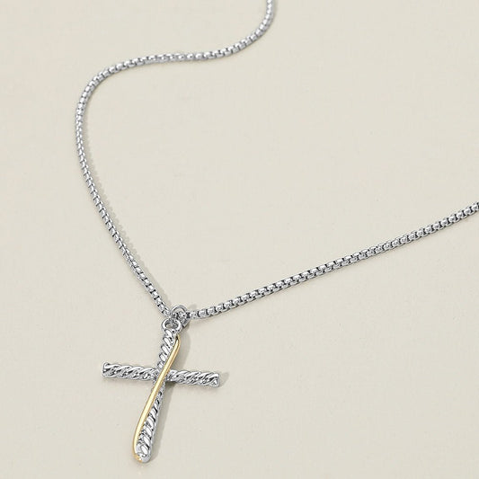 CZ Stone Cross Pendant Necklace