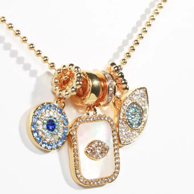 Evil Eye Crystal Charm Necklace