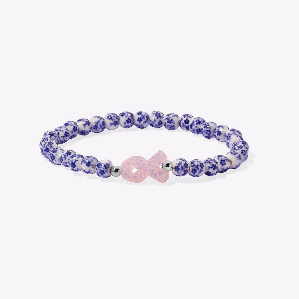HOLY WATER PORCELAIN PINK RIBBON AWARENESS BRACELET