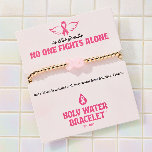 HOLY WATER PINK RIBBON AWARENESS BRACELET