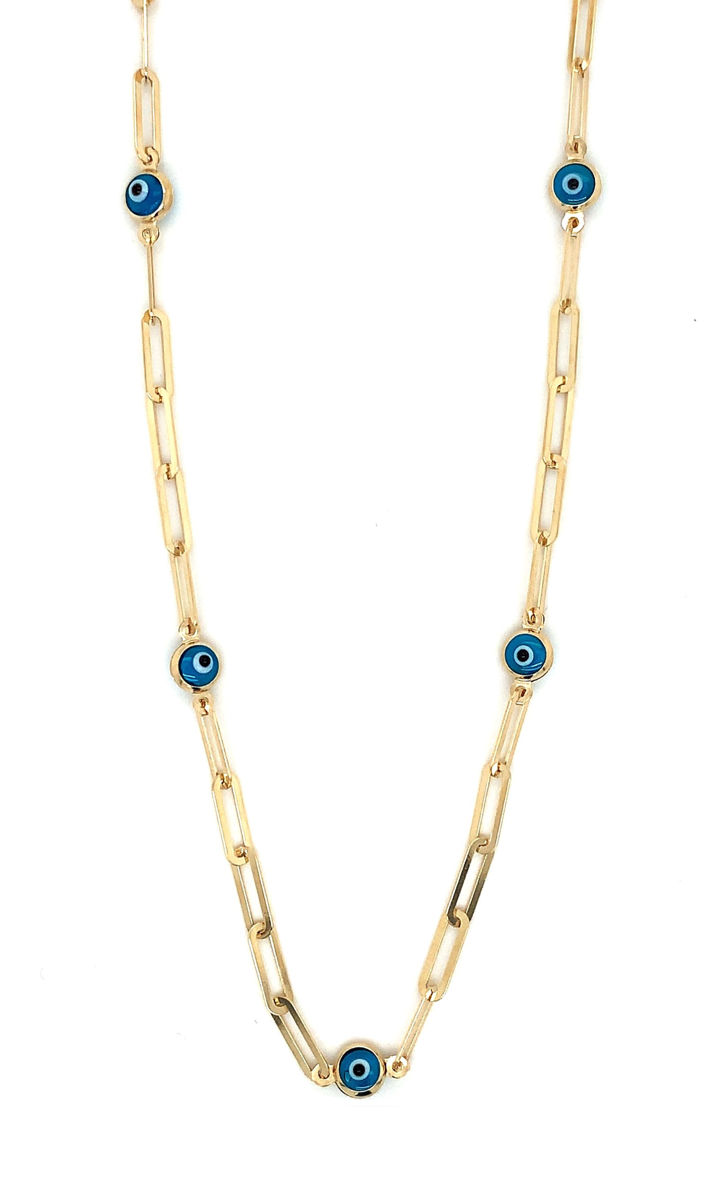 14k gold evil eye charm necklace