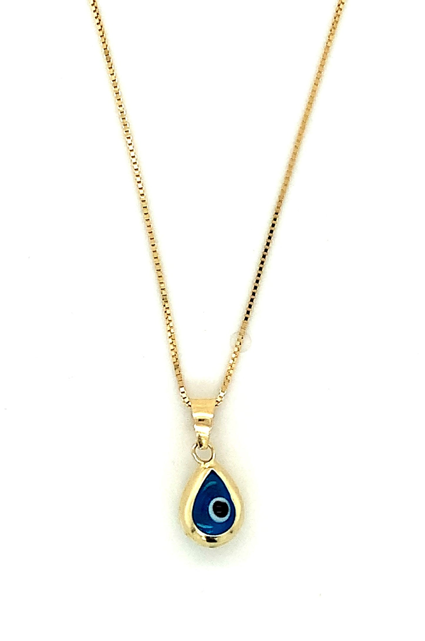 14k gold evil eye charm necklace