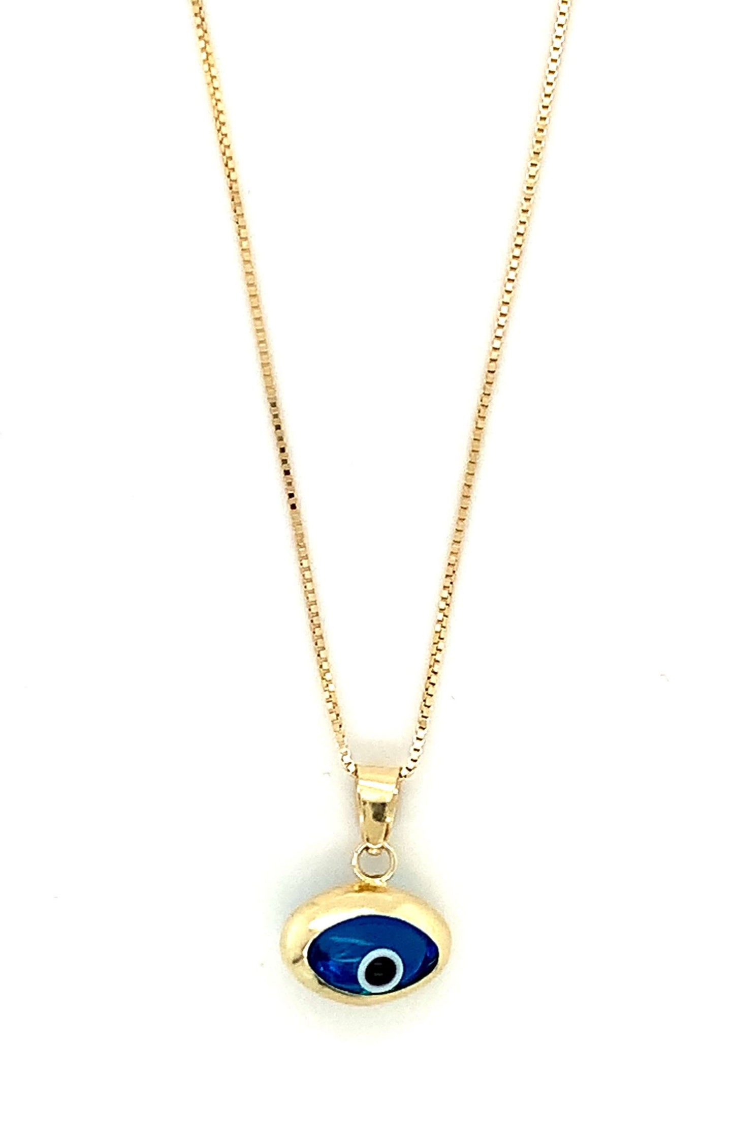 14k gold evil eye charm necklace