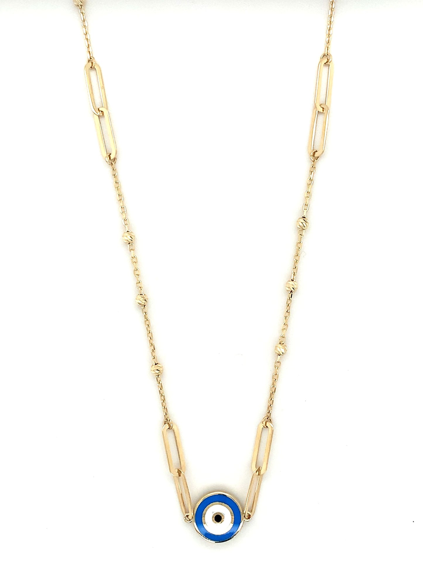 14k gold evil eye charm necklace