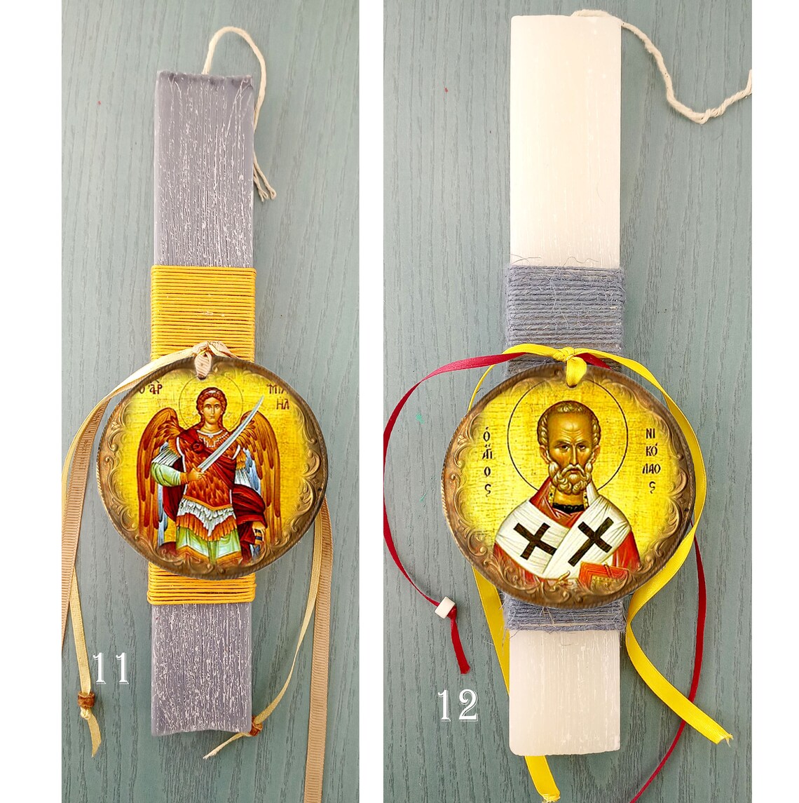 Religious icon easter candles