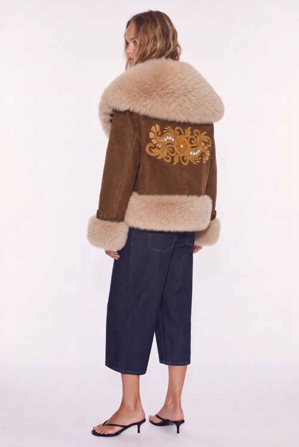 DENIM FUR GLAM JEAN JACKETS