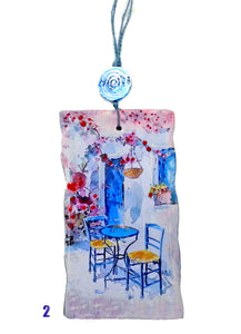 Unique wood doors hand painted ornament