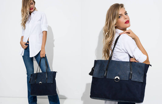 Blue Crocodile tote