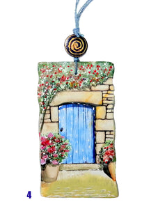 Unique wood doors hand painted ornament