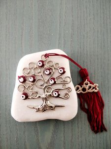 Marble stone with Tree of life charm for home decoration (pre-order)