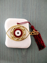 Load image into Gallery viewer, Marble stone with evil eye Greek for home Unique decoration(pre-order)