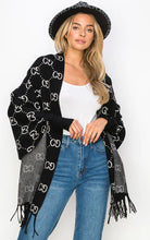 Load image into Gallery viewer, Flora Sleeve Cape Shawl with Fringe