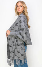 Load image into Gallery viewer, Flora Sleeve Cape Shawl with Fringe