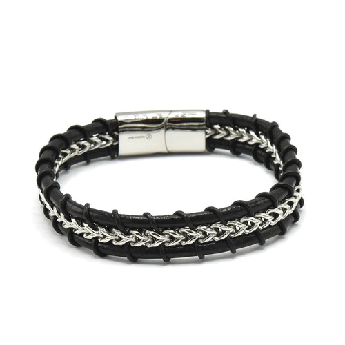 Black with sliver chain