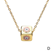 Load image into Gallery viewer, Evil eye square cube necklace (pre-order)