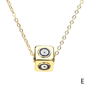 Evil eye square cube necklace (pre-order)